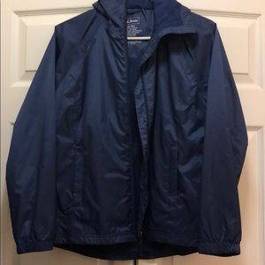 LL BEAN navy rain jacket